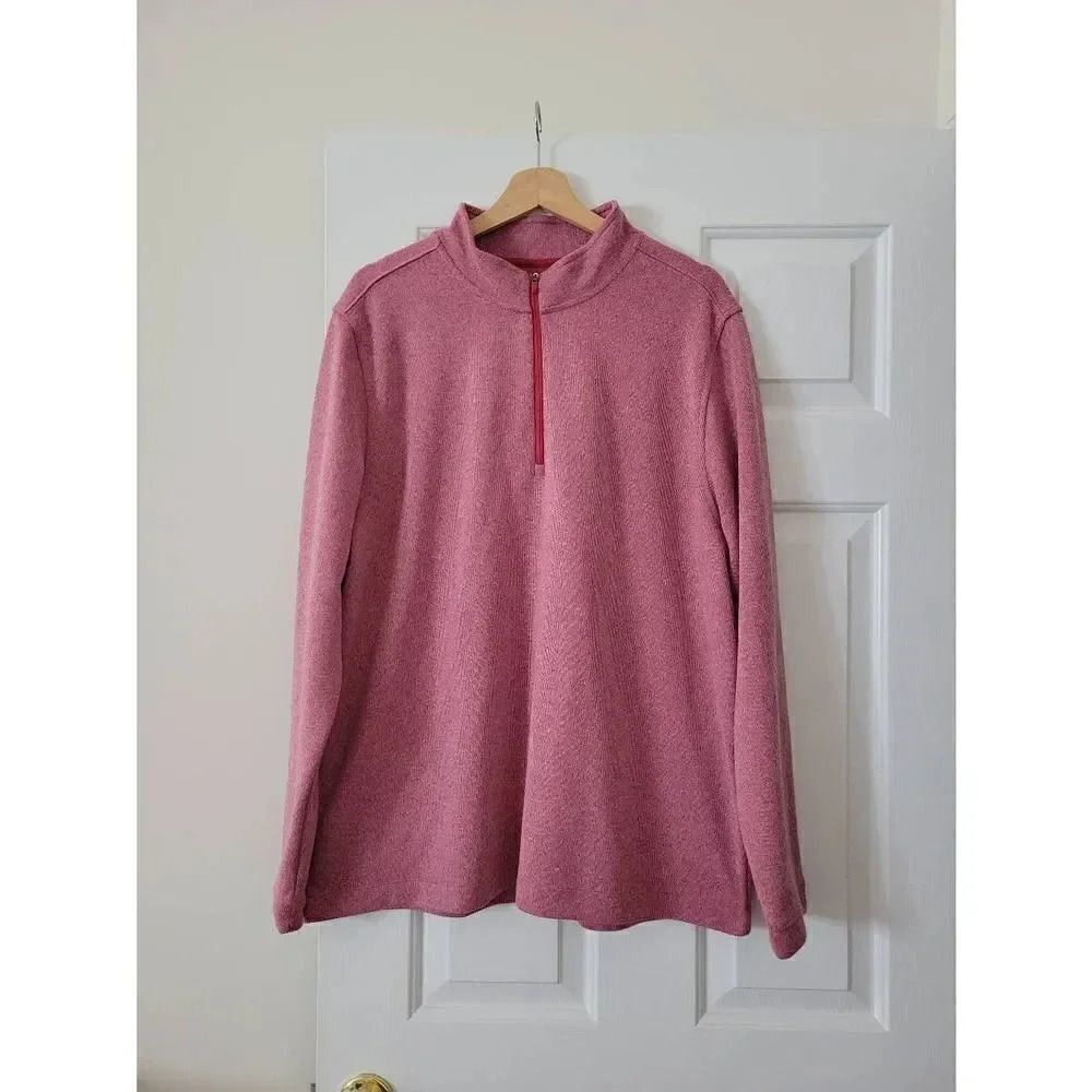 Rhone Commuter 1/4 Zip Pullover Men XXL New Maroon Red Marled Sweater Mock Neck